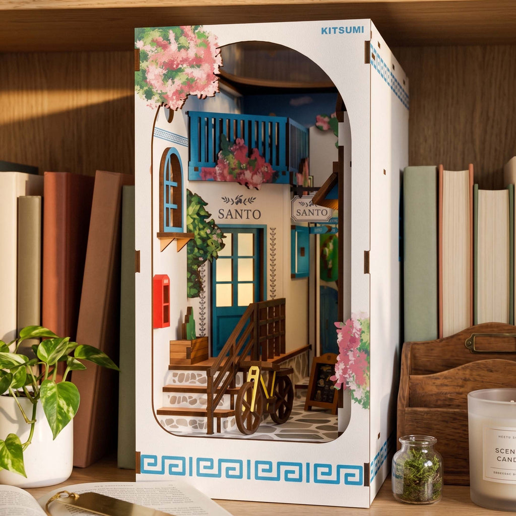 Azure Alleys | LED DIY Book Nook Kit (Miniature Alleyway for Your Bookshelf)