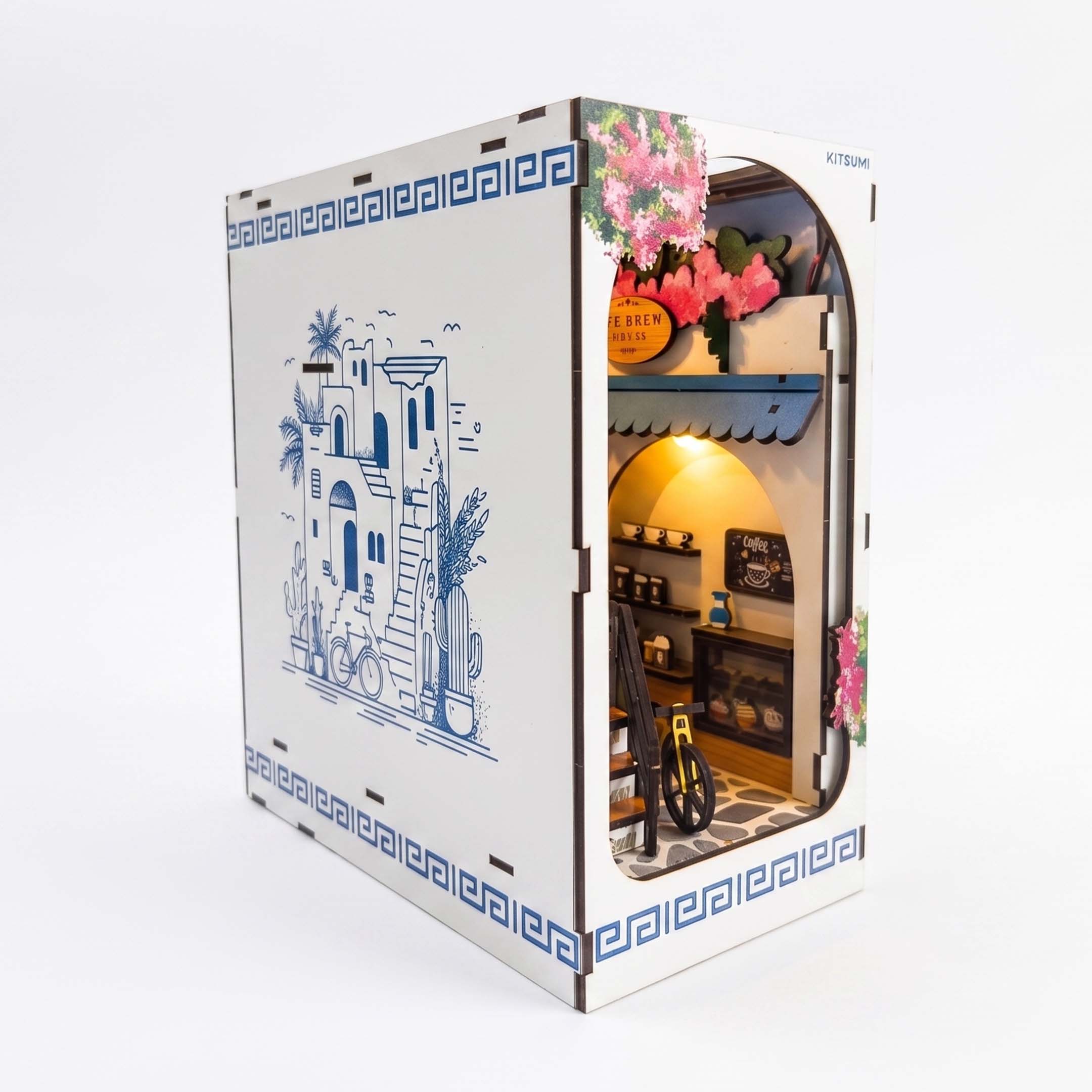 Azure Alleys | LED DIY Book Nook Kit (Miniature Alleyway for Your Bookshelf)