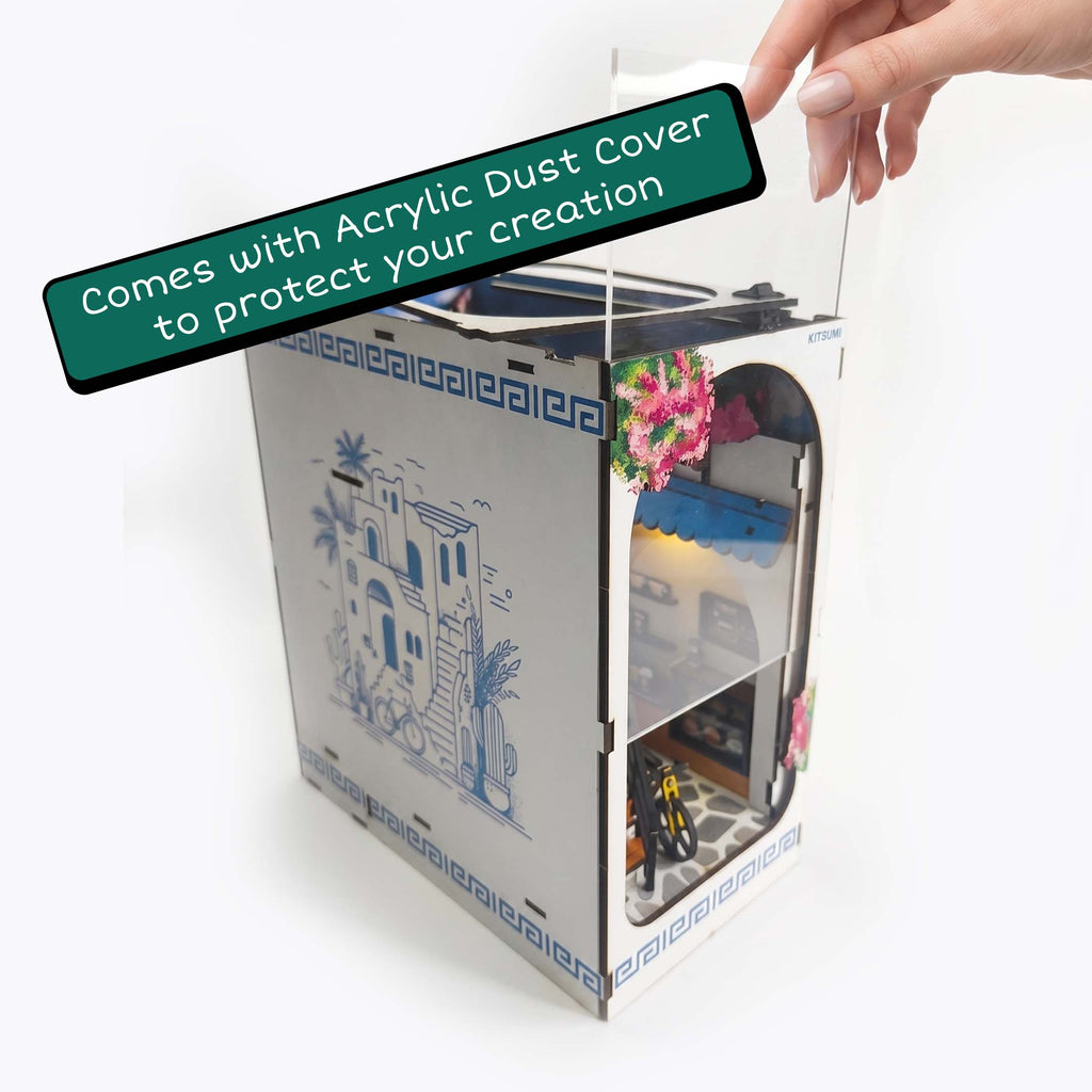 Azure Alleys | LED DIY Book Nook Kit (Miniature Alleyway for Your Bookshelf)