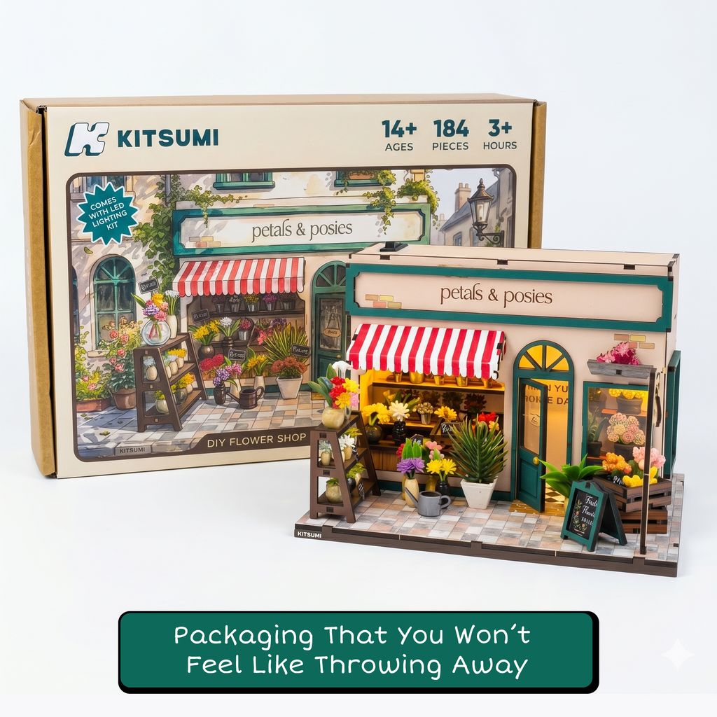 Petals & Posies kit in its gift-ready illustrated Kitsumi box